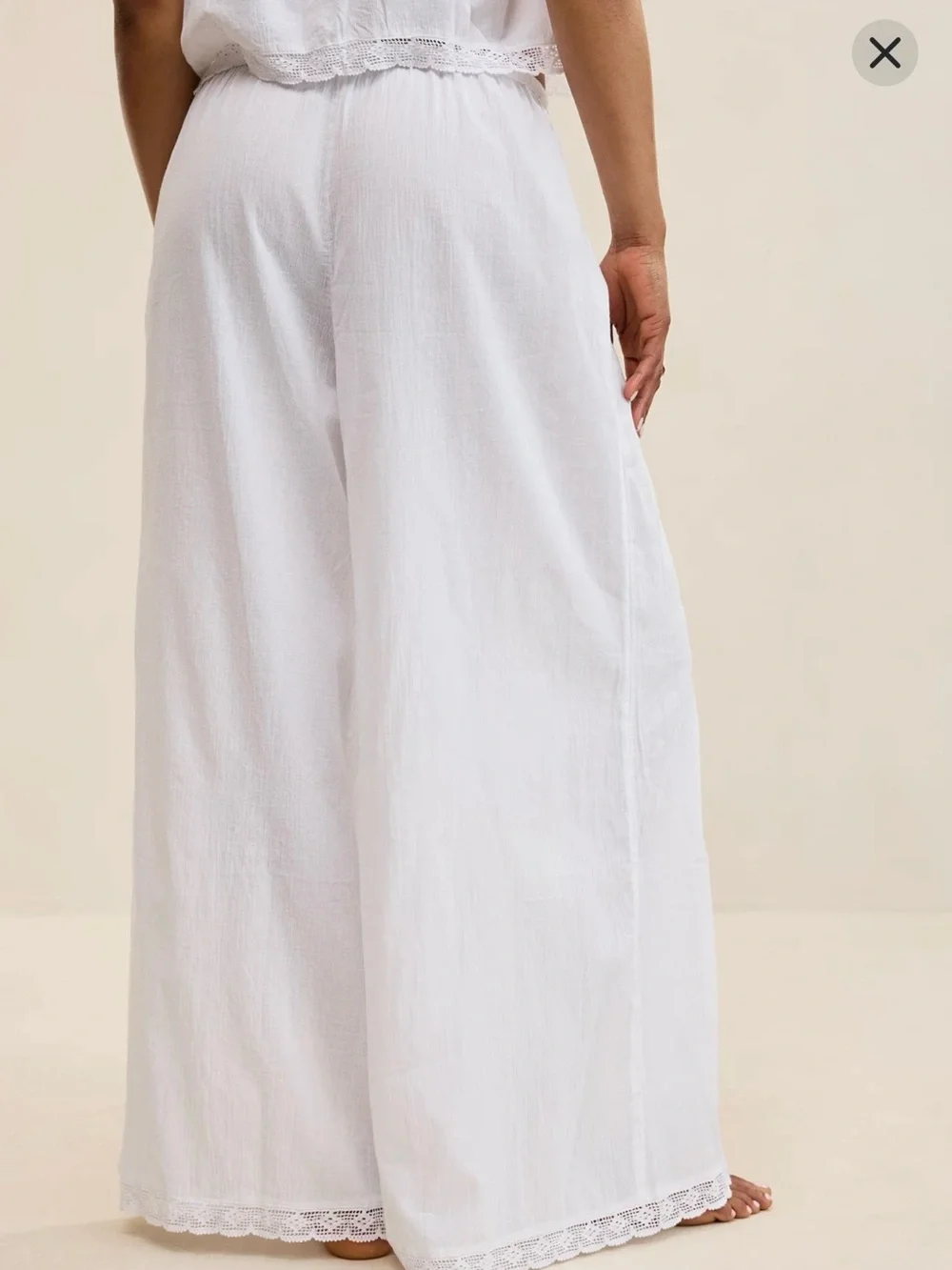 Aerie Cabana Wide Leg Pant in White - Large - Picture 3 of 7